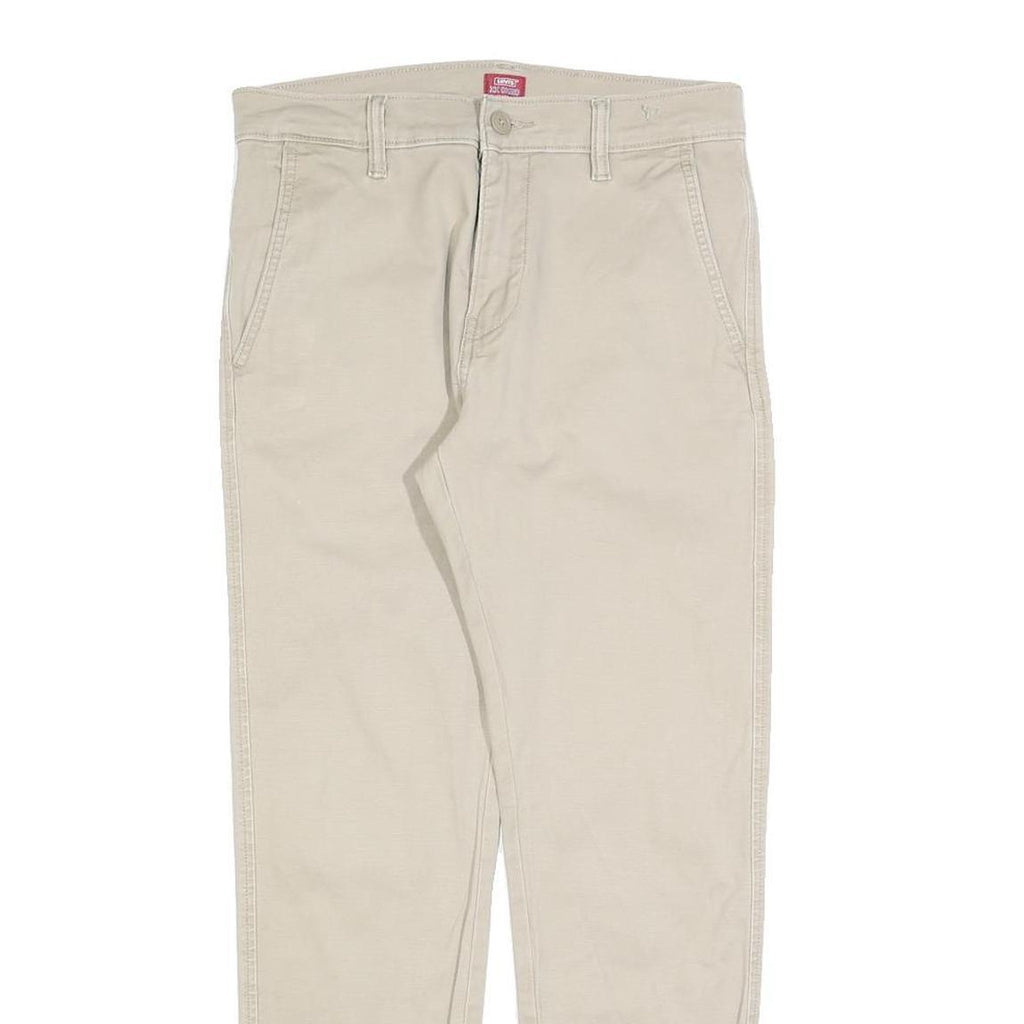 LEVI'S Mens Cotton Blend Slim Beige Trousers W29 L27 Casual Zip Closure
