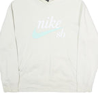 NIKE SB Mens White Pullover Hoodie L Cotton Casual Comfort