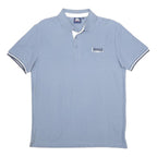 LONSDALE Mens Blue Polo Shirt Cotton Short Sleeve M Logo Embroidered Basic