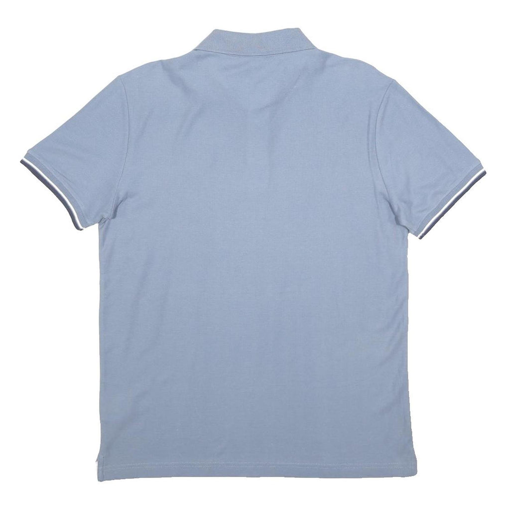 LONSDALE Mens Blue Polo Shirt Cotton Short Sleeve M Logo Embroidered Basic