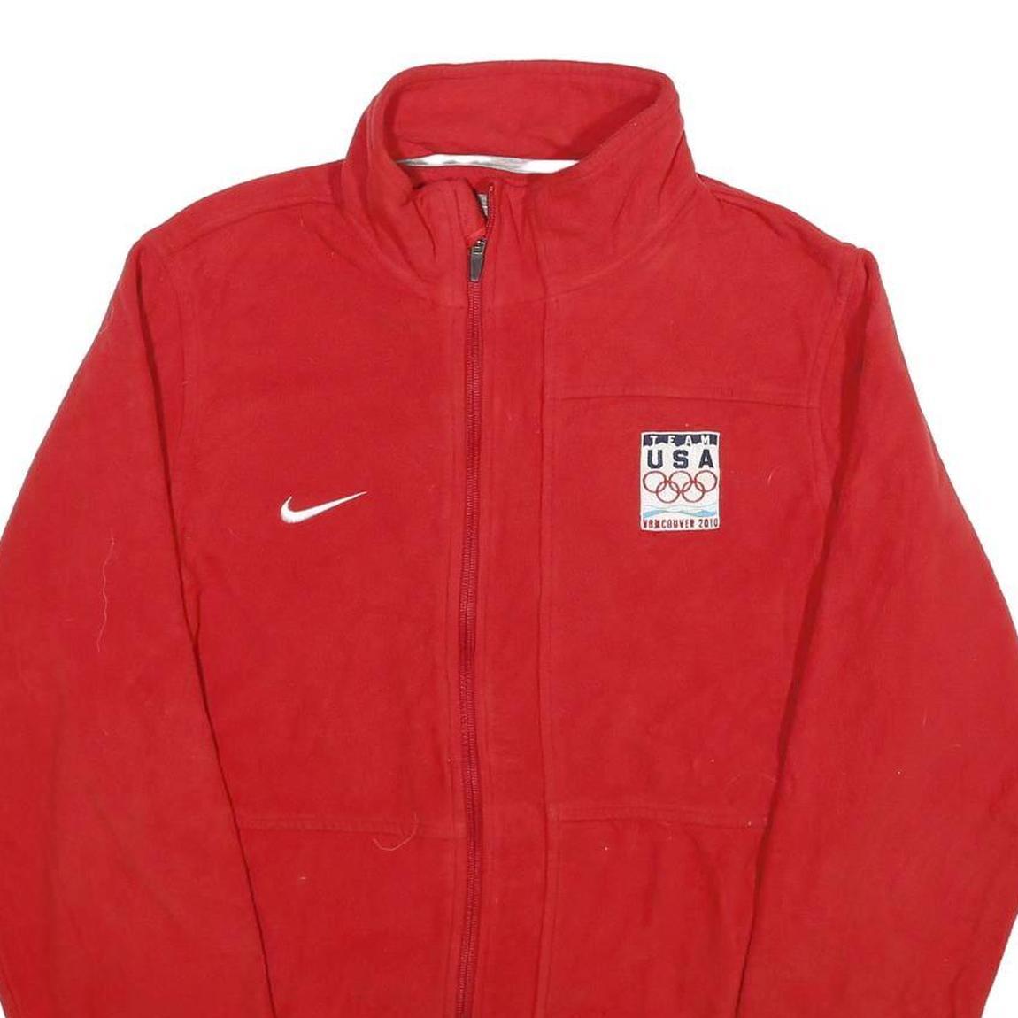 NIKE Mens Red Team USA Olympic Jacket M Polyester Zip Sportswear