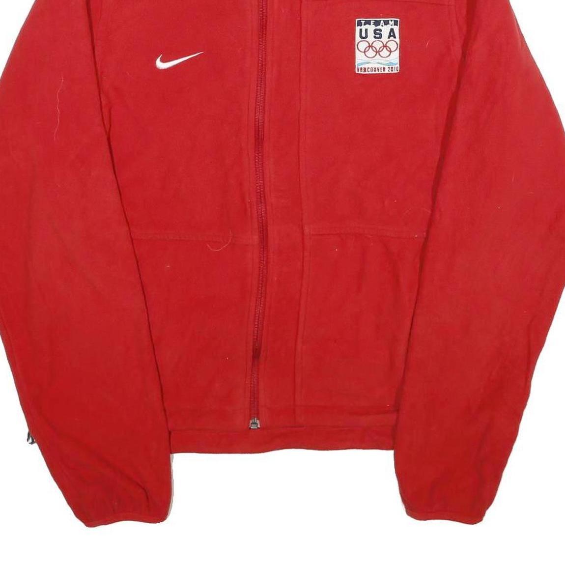 NIKE Mens Red Team USA Olympic Jacket M Polyester Zip Sportswear