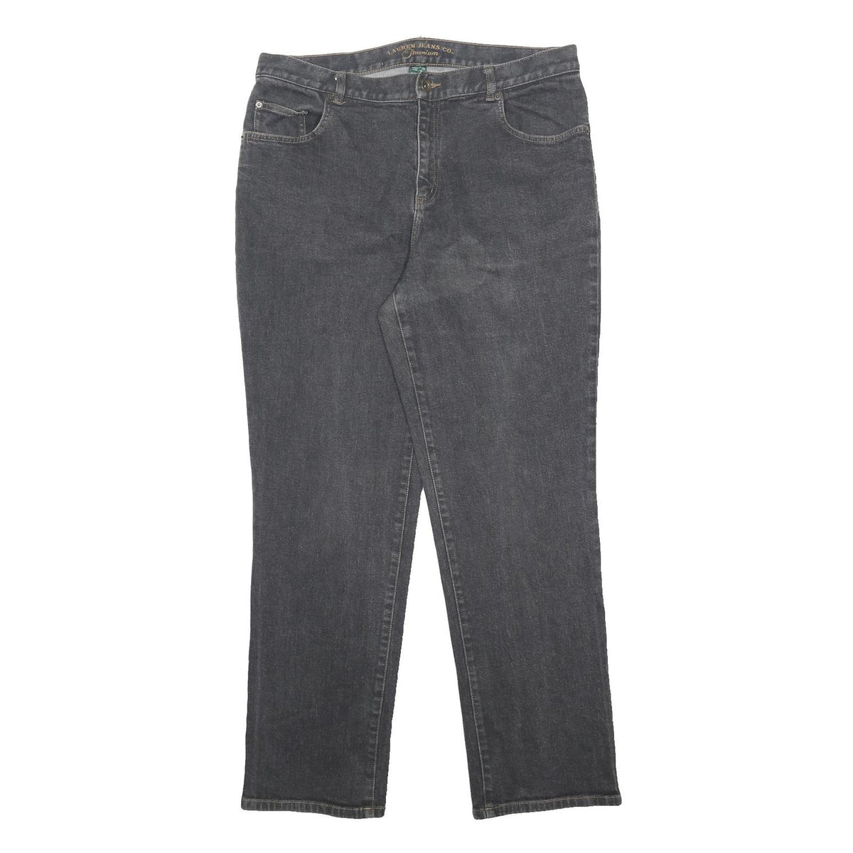 LAUREN RALPH LAUREN Womens Jeans Black Regular Straight Denim Medium W34 L30