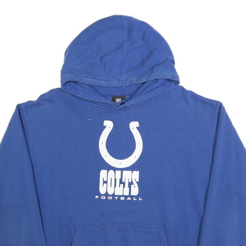 NFL Mens Blue Colts Football Pullover Hoodie XL Cotton Blend