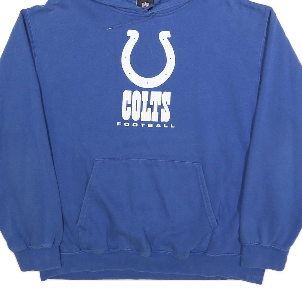 NFL Mens Blue Colts Football Pullover Hoodie XL Cotton Blend