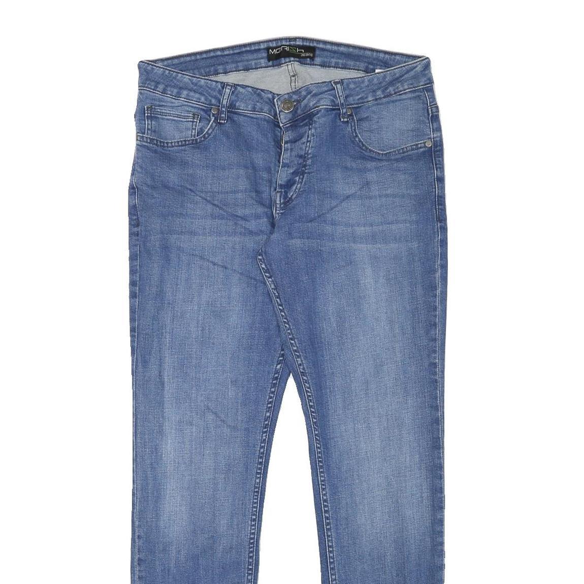 MERISH Mens Slim Blue Jeans Denim W34 L31 Button Closure Casual Wear