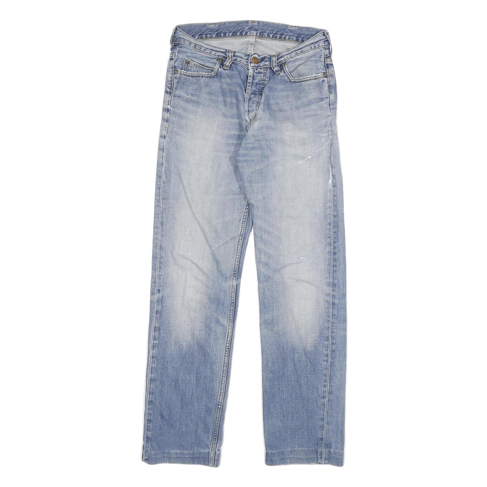 CARHARTT Mens Jeans Blue Regular Straight Denim Light W28 L29 Cotton Blend