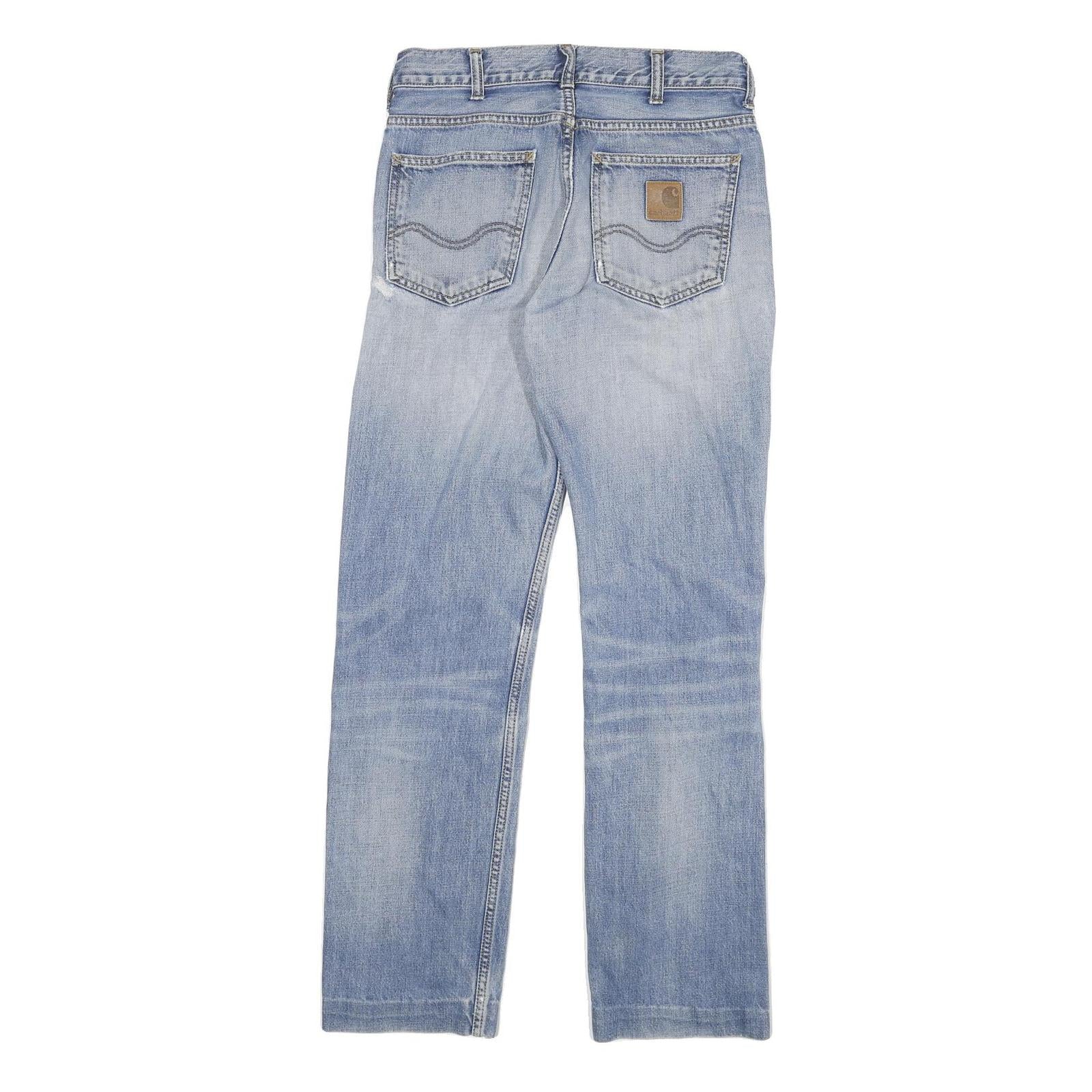 CARHARTT Mens Jeans Blue Regular Straight Denim Light W28 L29 Cotton Blend