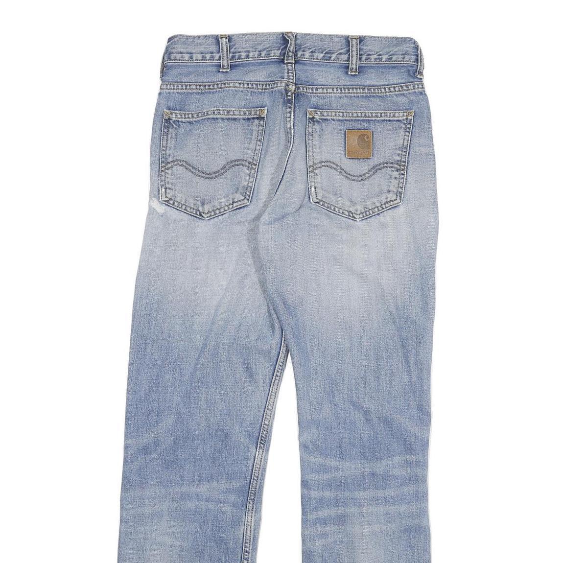 CARHARTT Mens Jeans Blue Regular Straight Denim Light W28 L29 Cotton Blend