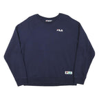 FILA Mens Navy Blue Sweatshirt Crew Neck L Cotton Blend Pullover Casual