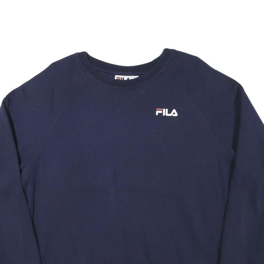 FILA Mens Navy Blue Sweatshirt Crew Neck L Cotton Blend Pullover Casual