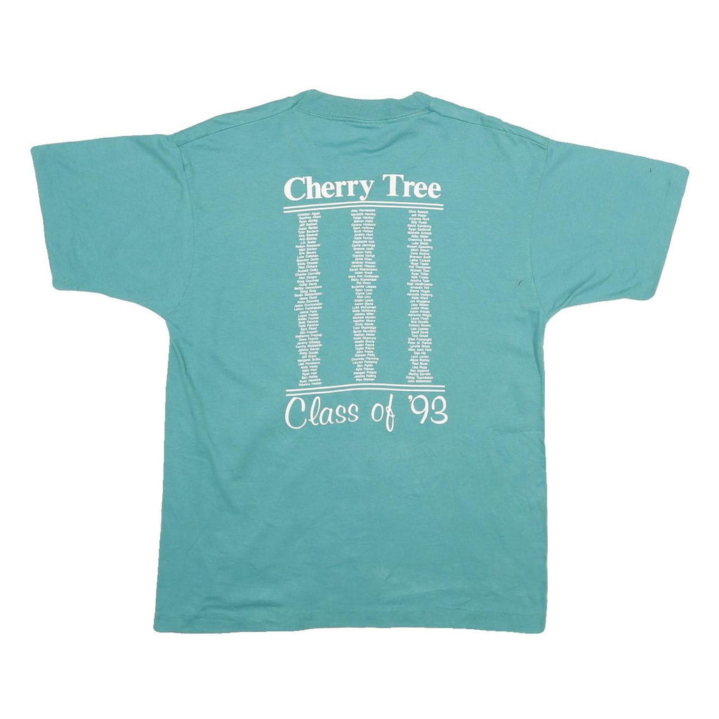 SCREEN STARS Mens Blue Cherry Tree Class Of 93 Graphic T-Shirt L Short Sleeve