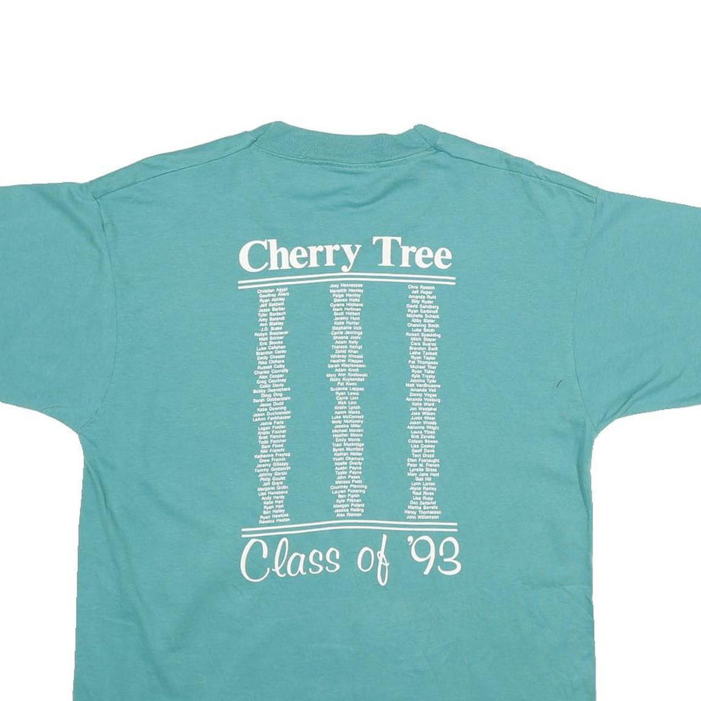 SCREEN STARS Mens Blue Cherry Tree Class Of 93 Graphic T-Shirt L Short Sleeve