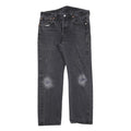 LEVI'S 501 Mens Jeans Black Regular Straight Denim Medium W34 L27 Button