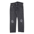 LEVI'S 501 Mens Jeans Black Regular Straight Denim Medium W34 L27 Button