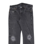 LEVI'S 501 Mens Jeans Black Regular Straight Denim Medium W34 L27 Button