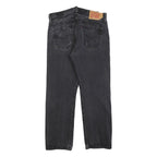 LEVI'S 501 Mens Jeans Black Regular Straight Denim Medium W34 L27 Button