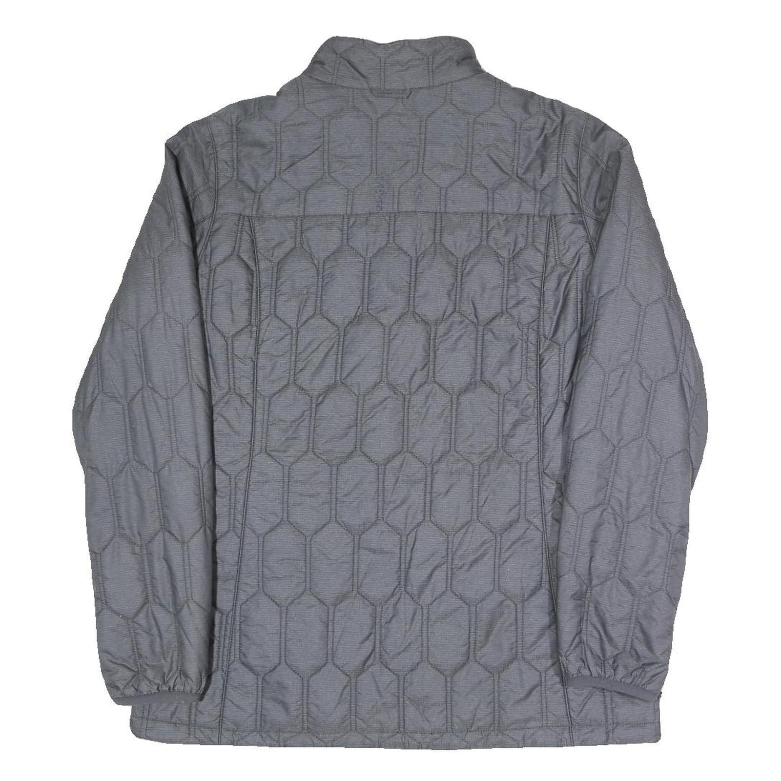JACK WOLFSKIN Womens Grey & Charcoal Quilted Jacket UK 12 Polyester Blend Zip