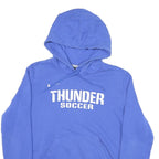 NIKE Womens Blue Thunder Soccer Pullover Hoodie L Cotton Blend Jersey Drawstring