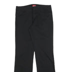 DICKIES Womens Black Cotton Blend Regular Straight Trousers W32 L31 Workwear