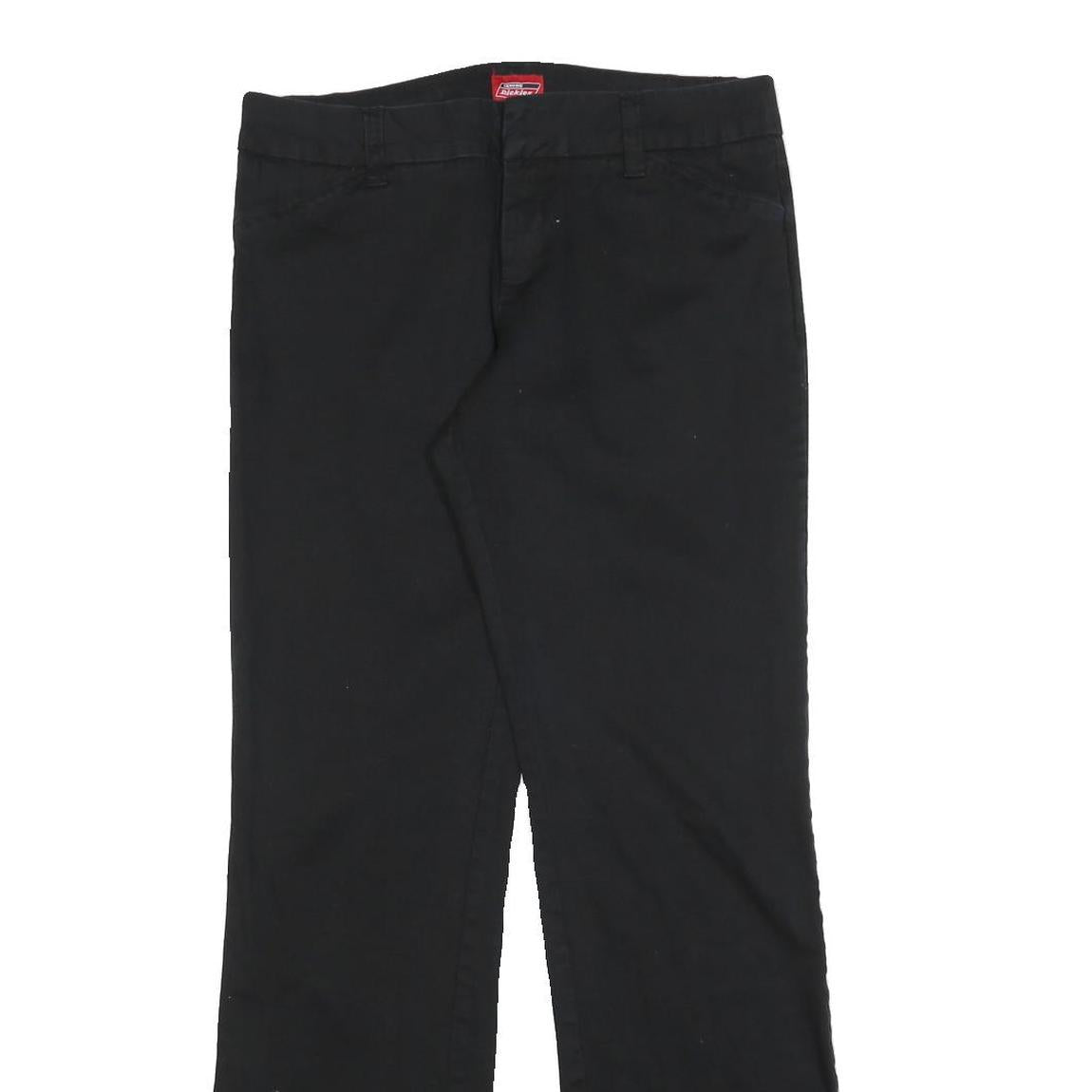DICKIES Womens Black Cotton Blend Regular Straight Trousers W32 L31 Workwear