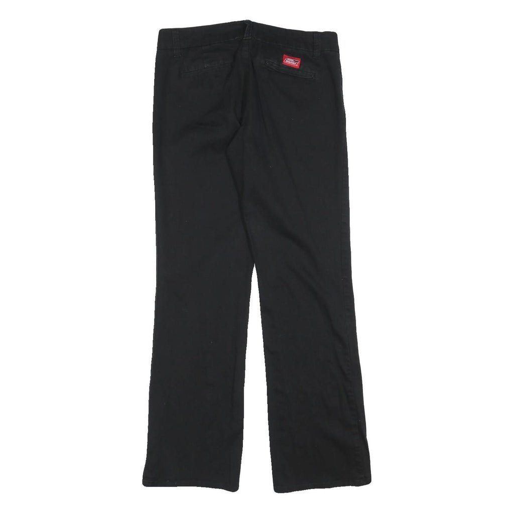 DICKIES Womens Black Cotton Blend Regular Straight Trousers W32 L31 Workwear