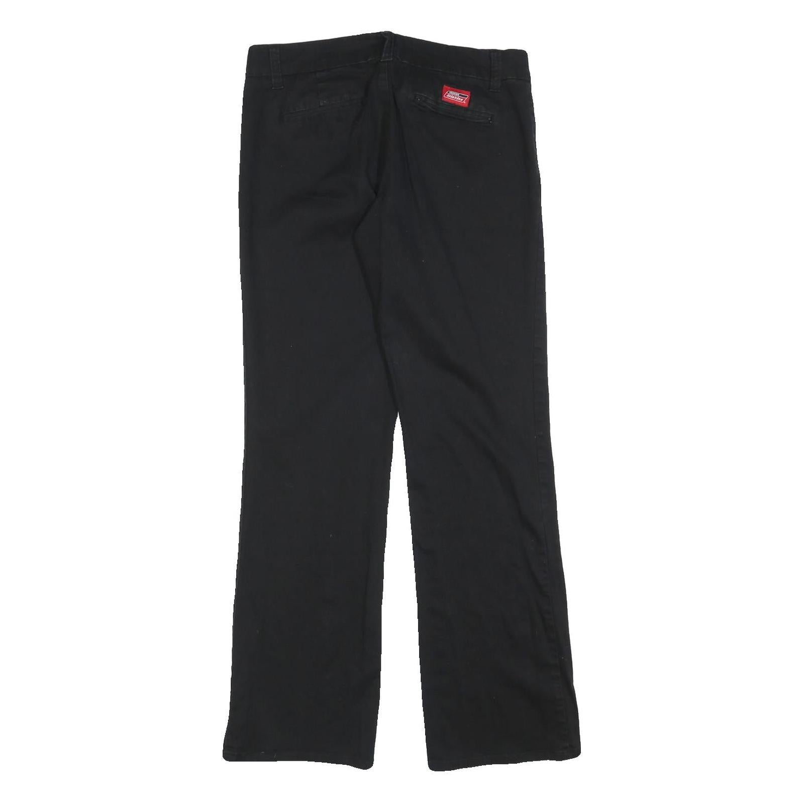 DICKIES Womens Black Cotton Blend Regular Straight Trousers W32 L31 Workwear
