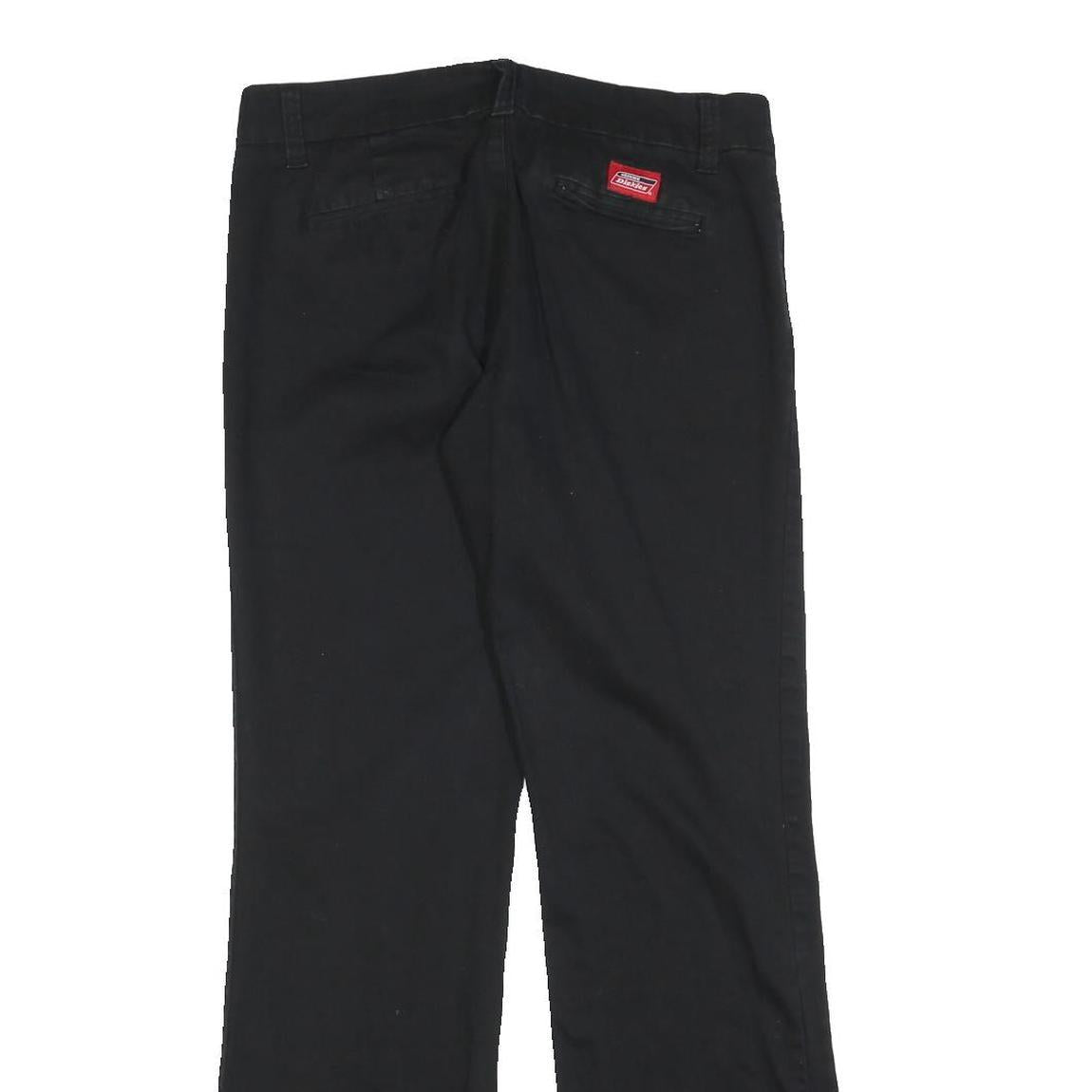 DICKIES Womens Black Cotton Blend Regular Straight Trousers W32 L31 Workwear