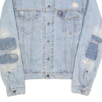 LEVI'S Mens Blue Denim Cotton Jacket M Woven Button Closure Distressed