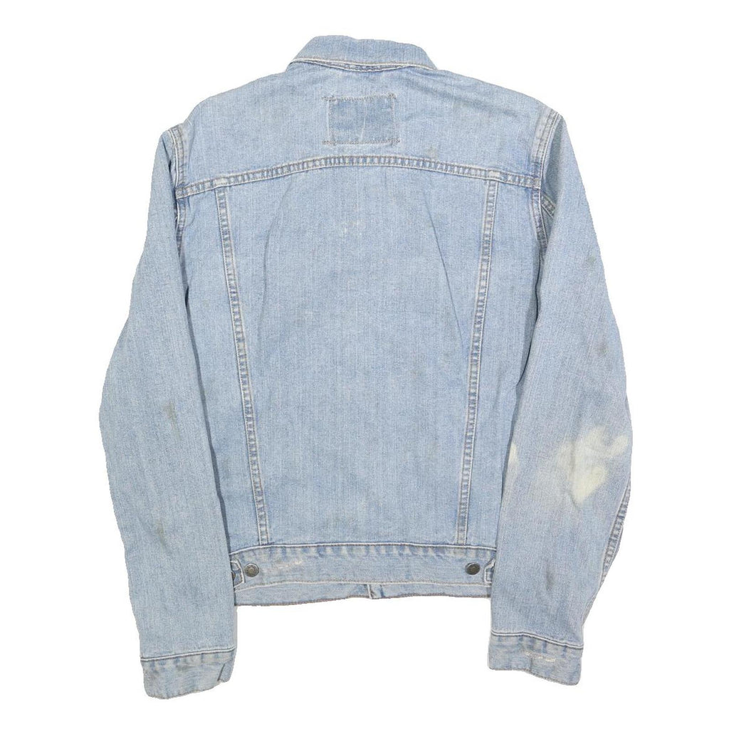 LEVI'S Mens Blue Denim Cotton Jacket M Woven Button Closure Distressed