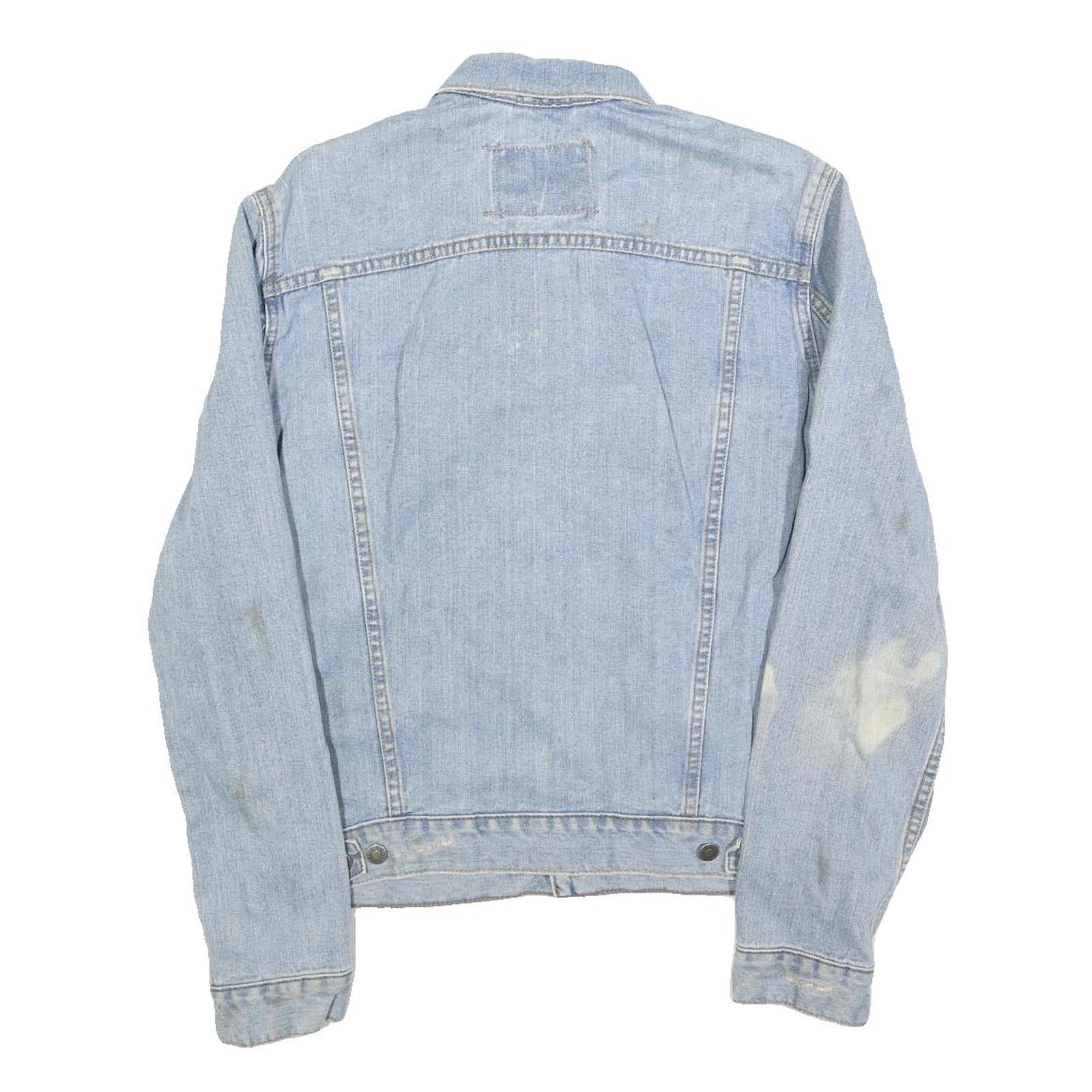 LEVI'S Mens Blue Denim Cotton Jacket M Woven Button Closure Distressed