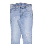LEVI'S 501S Womens Jeans Blue Slim Straight Denim Light W29 L28 Distressed
