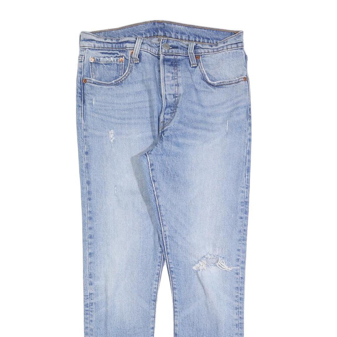 LEVI'S 501S Womens Jeans Blue Slim Straight Denim Light W29 L28 Distressed
