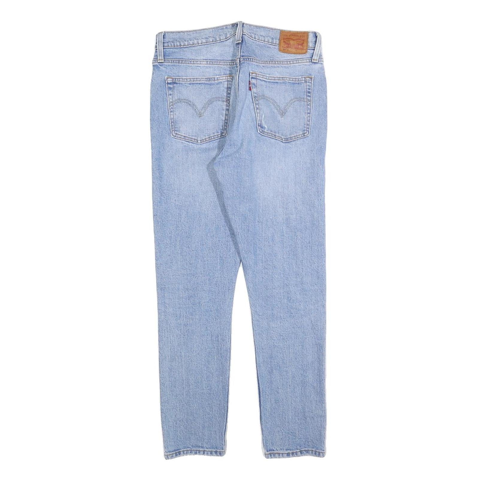 LEVI'S 501S Womens Jeans Blue Slim Straight Denim Light W29 L28 Distressed