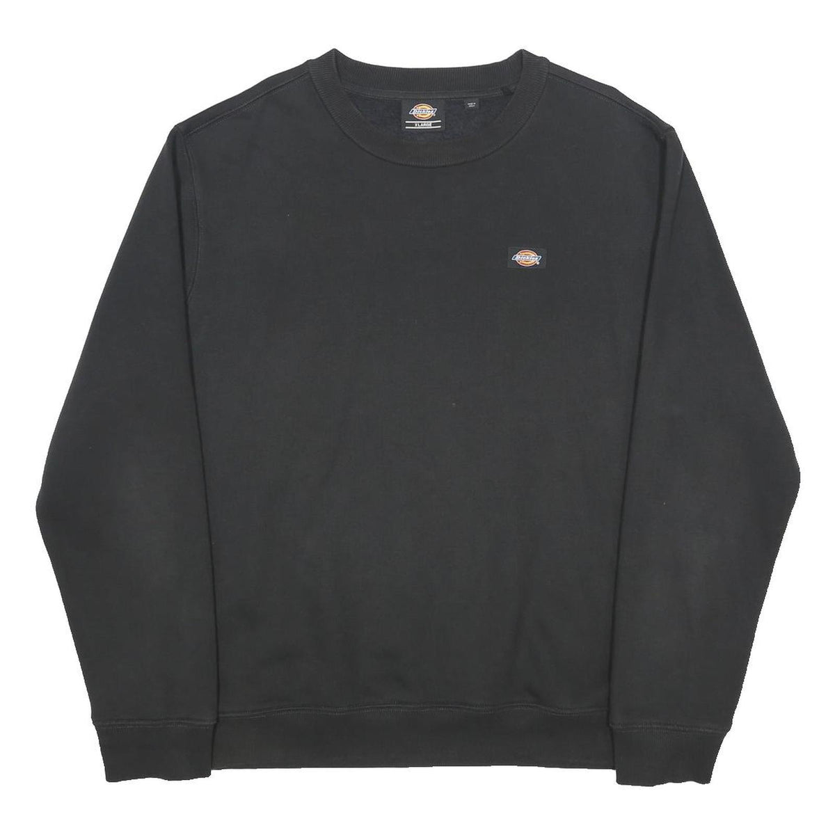 DICKIES Mens Black Crew Neck Sweatshirt XL Cotton Blend Pullover Casual
