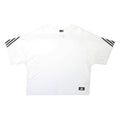 ADIDAS Girls White Black Stripe Modern T-Shirt XL Short Sleeve Crew Neck