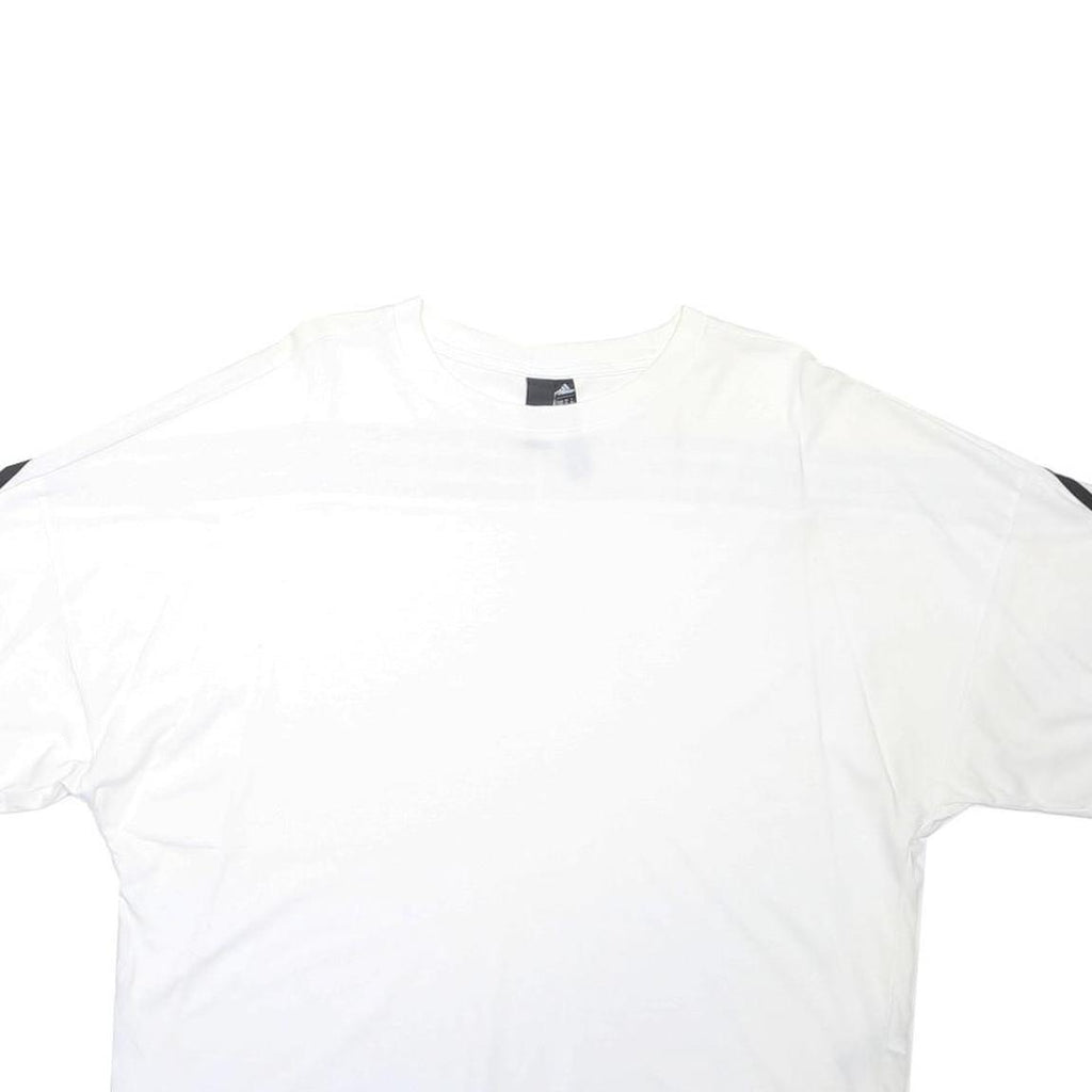 ADIDAS Girls White Black Stripe Modern T-Shirt XL Short Sleeve Crew Neck