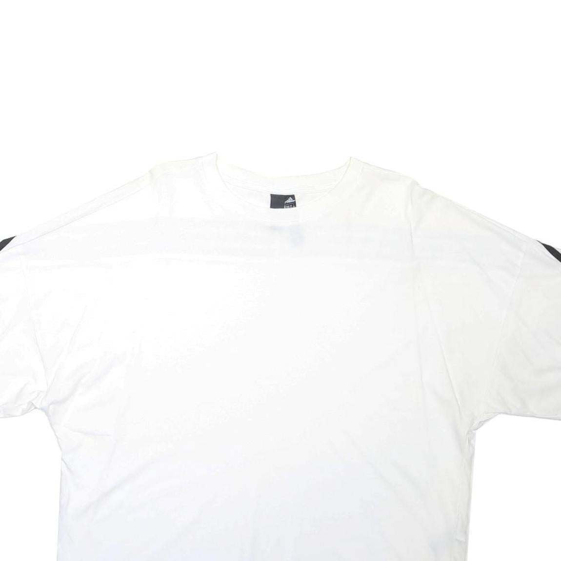 ADIDAS Girls White Black Stripe Modern T-Shirt XL Short Sleeve Crew Neck