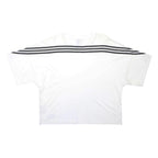 ADIDAS Girls White Black Stripe Modern T-Shirt XL Short Sleeve Crew Neck