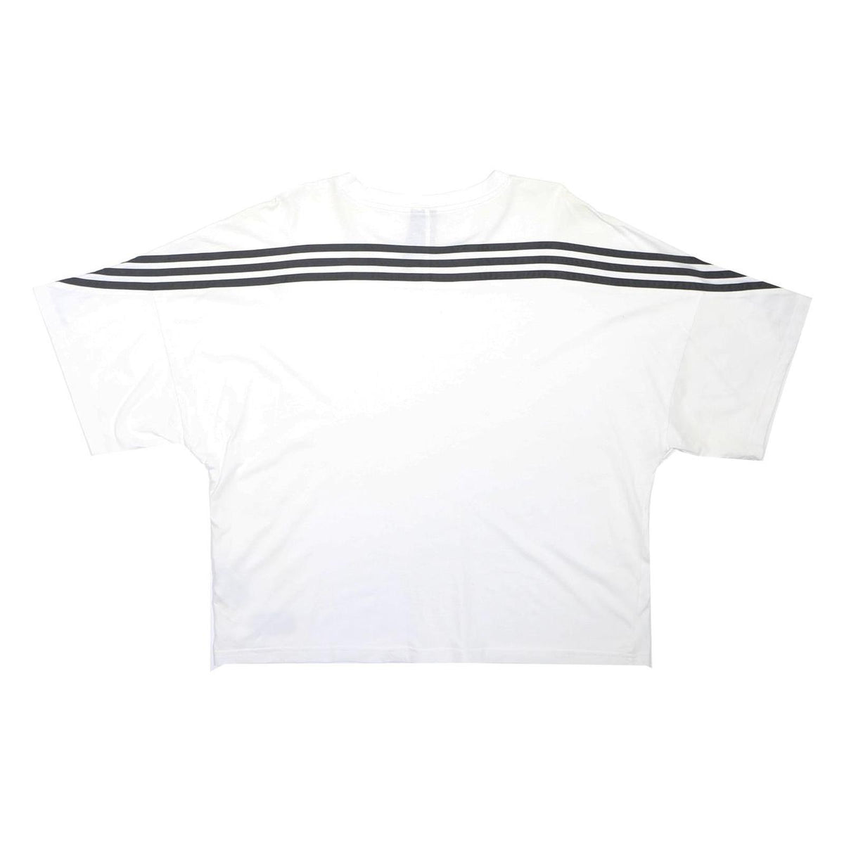 ADIDAS Girls White Black Stripe Modern T-Shirt XL Short Sleeve Crew Neck