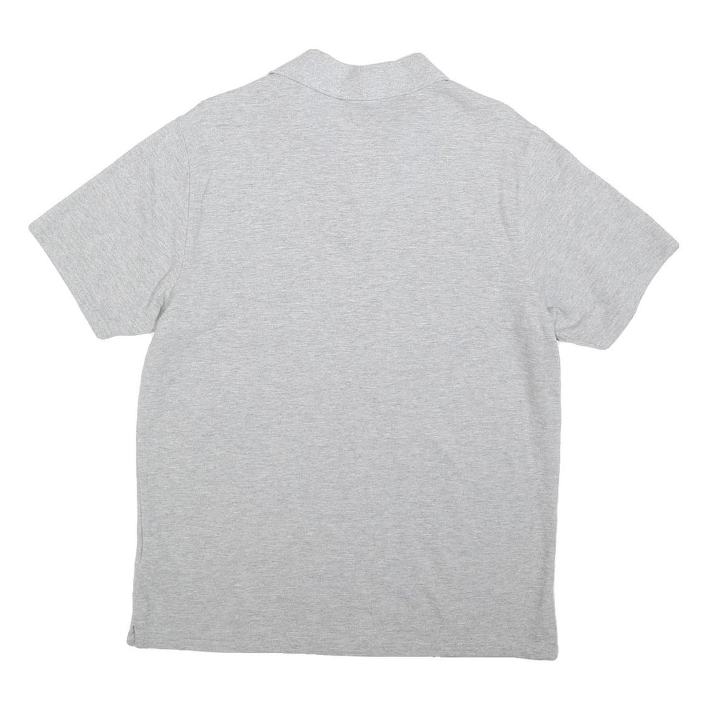 NEW BALANCE Mens Grey Short Sleeve Polo Shirt L Cotton Casual Sportswear