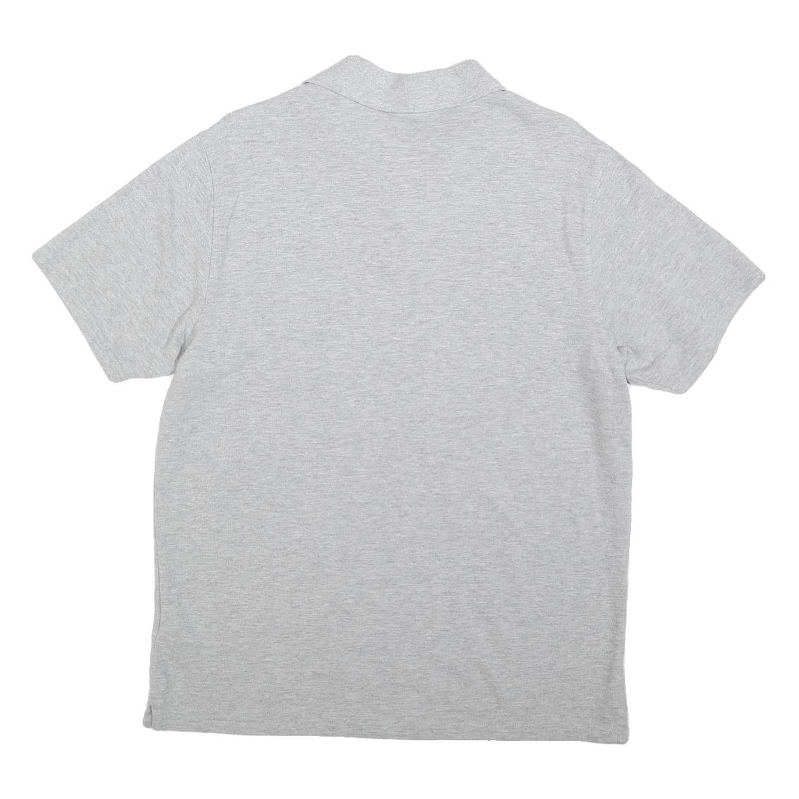 NEW BALANCE Mens Grey Short Sleeve Polo Shirt L Cotton Casual Sportswear