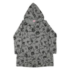 ROSE ET VOILETTE Womens Grey & Black Floral Cotton Blend Hooded Button Jacket M