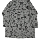 ROSE ET VOILETTE Womens Grey & Black Floral Cotton Blend Hooded Button Jacket M