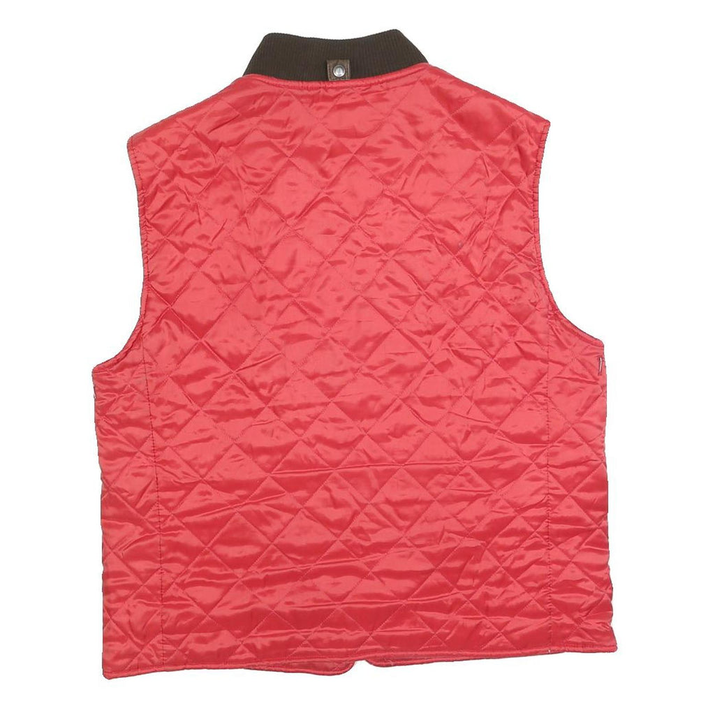 GANT Mens Red Quilted Jacket L Polyester Zip Bomber Style Lightweight