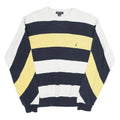 NAUTICA Mens Navy & Yellow Patterned Cotton Crew Neck Basic Knit XL Jumper