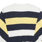 NAUTICA Mens Navy & Yellow Patterned Cotton Crew Neck Basic Knit XL Jumper