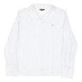 TOMMY HILFIGER Womens White & Cream Stripe Shirt XL Button Long Sleeve Casual