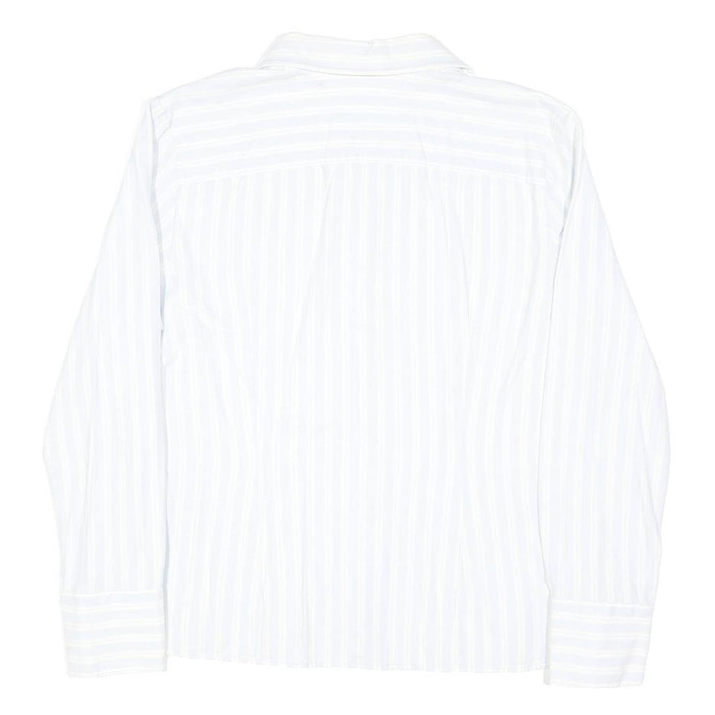 TOMMY HILFIGER Womens White & Cream Stripe Shirt XL Button Long Sleeve Casual