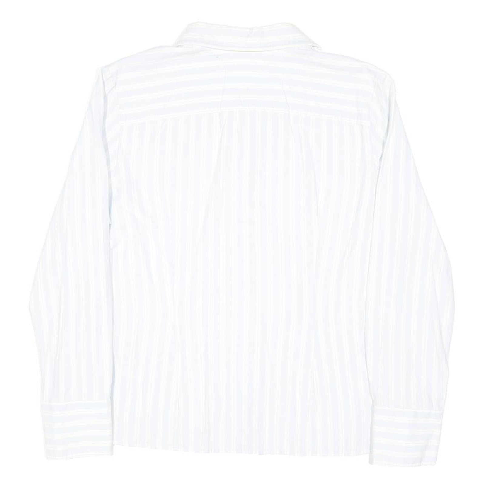 TOMMY HILFIGER Womens White & Cream Stripe Shirt XL Button Long Sleeve Casual